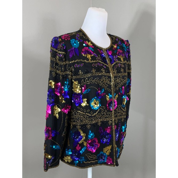 Y2K Sequin Top Evening Cocktail Holiday Party Christmas New Years Winter Wedding - Picture 5 of 12